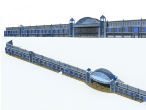 city office building construction avant-garde design hotel - 5695 3D Модель