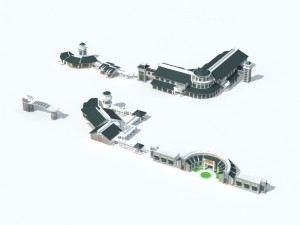 city office building construction avant-garde design hotel - 5696 Modèle 3D