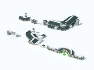 edificio de oficinas de la ciudad construcci&oacute;n hotel de dise&ntilde;o vanguardista - 5696 Modelo 3D