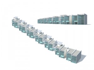 city office building construction avant-garde design hotel - 5699 3D Model