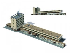 city office building construction avant-garde design hotel - 56400 Model 3D