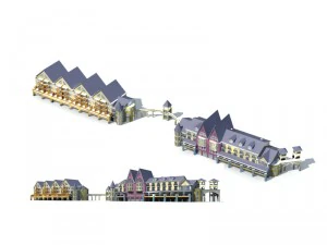 city office building construction avant-garde design hotel - 56403 3D Model