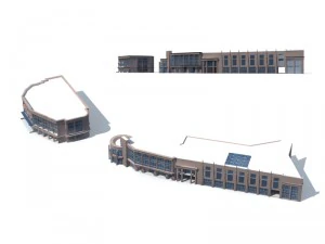 city office building construction avant-garde design hotel - 56404 3D Model