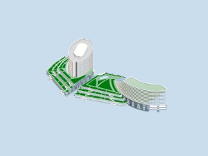 city planning office building fashion design - 138 3D Model