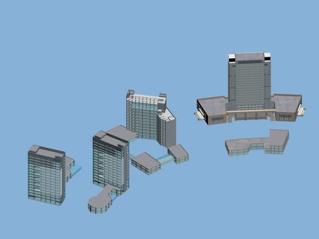 city planning office building fashion design - 142 3D Model .c4d .max .obj .3ds .fbx .stl .blend 