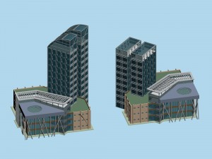 city planning office building fashion design - 173 3D Модель