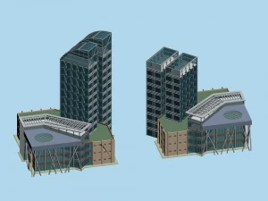 city planning office building fashion design - 173 3D Model