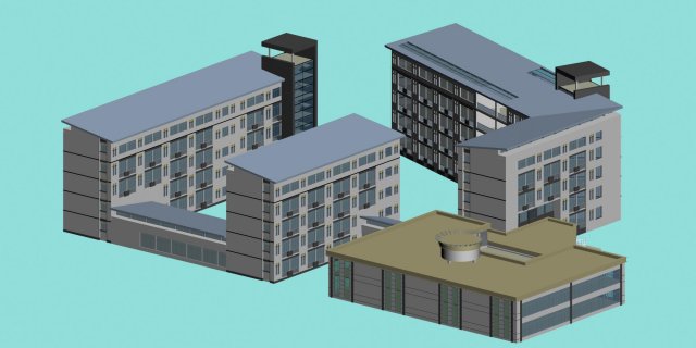 city planning office building fashion design - 185 Modelo 3D .c4d .max .obj .3ds .fbx .stl .blend 