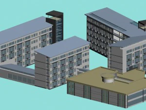desain busana gedung perkantoran perencanaan kota - 185 Model 3D