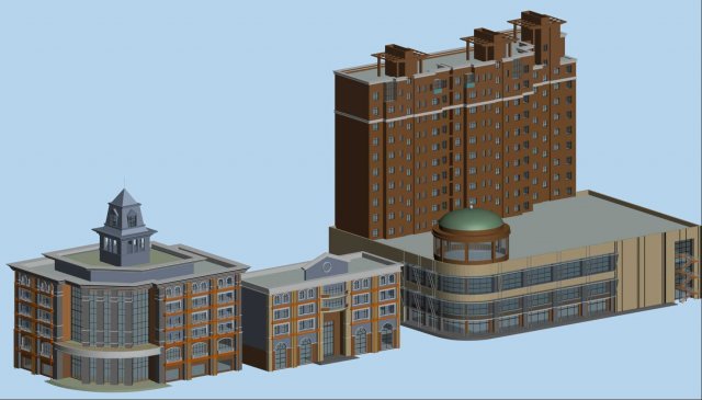 city planning office building fashion design - 214 Modelo 3D .c4d .max .obj .3ds .fbx .stl .blend 