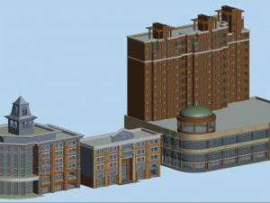 都市計画オフィスビルファッションデザイン - 214 3Dモデル