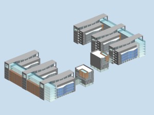 city planning office building fashion design - 225 3D Model