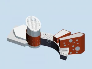 Stadtplanung B&uuml;rogeb&auml;ude Modedesign - 227 3D Modell