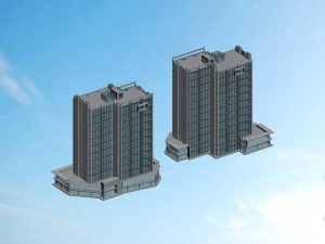 Городское планирование, офисное здание, модный дизайн - 255 3D Модель