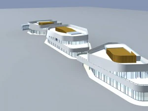 містобудівна офісна будівля модний дизайн - 283 3D Модель