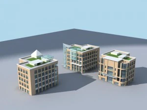 dise&ntilde;o de moda del edificio de oficinas de planificaci&oacute;n urbana - 299 Modelo 3D