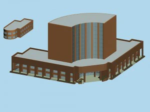 dise&ntilde;o de moda del edificio de oficinas de planificaci&oacute;n urbana - 340 Modelo 3D