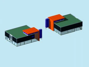 dise&ntilde;o de moda del edificio de oficinas de planificaci&oacute;n urbana - 385 Modelo 3D