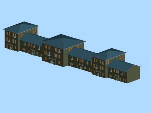 містобудівна офісна будівля модний дизайн - 457 3D Модель