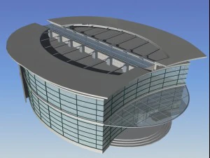 dise&ntilde;o de moda del edificio de oficinas de planificaci&oacute;n urbana - 498 Modelo 3D