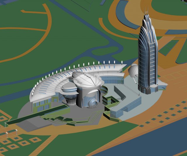 city planning office building fashion design - 541 3D Model .c4d .max .obj .3ds .fbx .stl .blend