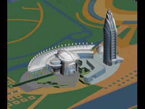 city planning office building fashion design - 541 3D Model