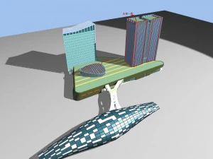 city planning office building fashion design - 550 3D Model