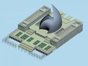 city planning office building fashion design - 567 3D Model