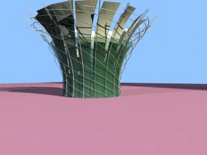 містобудівна офісна будівля модний дизайн - 587 3D Модель