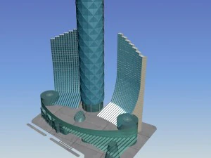 city planning office building fashion design - 594 3D Model