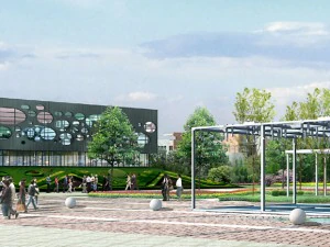 містобудівна офісна будівля модний дизайн - 632 3D Модель