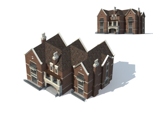 city - villa 11142 3D Модель .c4d .max .obj .3ds .fbx .stl .blend