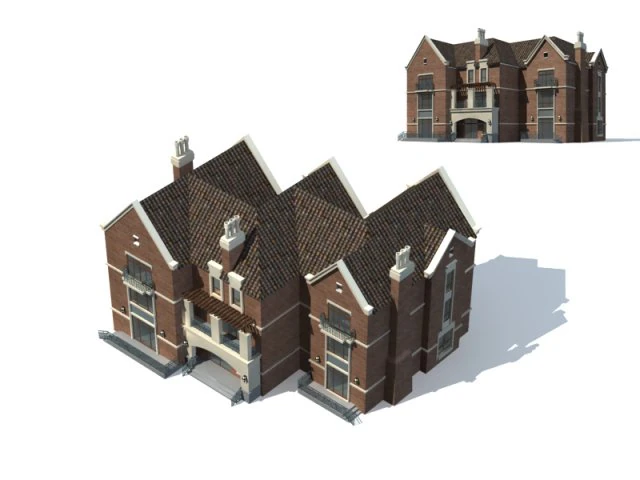 city - villa 11142 3D Model .c4d .max .obj .3ds .fbx .stl .blend 