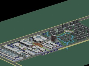 city hotel simple office building - 268 3D Model