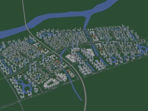 stadshotel eenvoudig kantoorgebouw - 269 3D Model