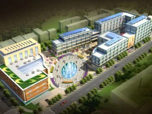 dise&ntilde;o de oficina de calle comercial de moda de planificaci&oacute;n urbana - 04 Modelo 3D