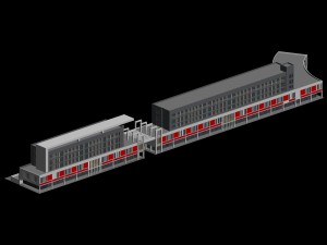 city planning fashionable commercial street office design - 12 3D 모델
