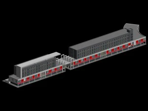 city planning fashionable commercial street office design - 12 3D Model