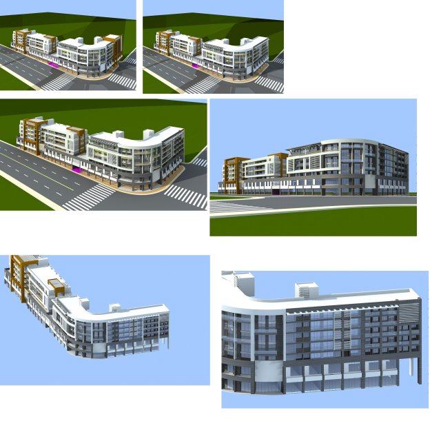 city planning fashionable commercial street office design - 17 3D Модель .c4d .max .obj .3ds .fbx .stl .blend 