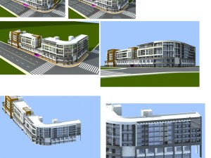 city planning fashionable commercial street office design - 17 3D Model