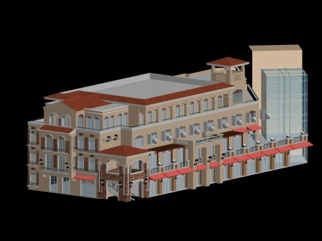 city planning fashionable commercial street office design - 21 3D Model .c4d .max .obj .3ds .fbx .stl .blend 