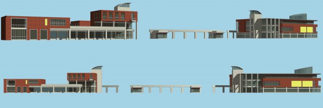 city planning fashionable commercial street office design - 22 Modello 3D .c4d .max .obj .3ds .fbx .stl .blend 
