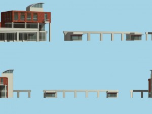 city planning fashionable commercial street office design - 22 3D Model