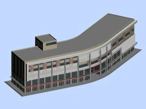 perencanaan kota desain kantor jalan komersial yang modis - 24 Model 3D