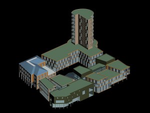 city planning fashionable commercial street office design - 25 3D Model