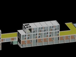 city planning fashionable commercial street office design - 28 3D Model