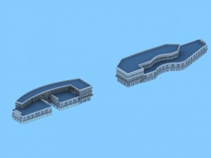 city planning fashionable commercial street office design - 31 3D Model