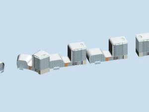 city planning fashionable commercial street office design - 32 3D Model