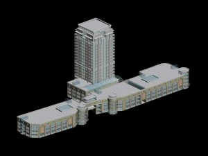 city planning fashionable commercial street office design - 37 3D Model