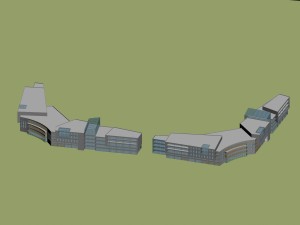 city planning fashionable commercial street office design - 40 Modelo 3D